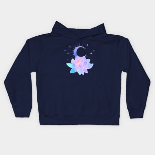 moon lotus flower Kids Hoodie